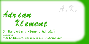 adrian klement business card